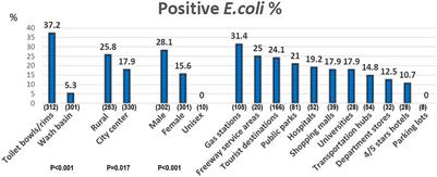 Antimicrobial-Resistant Escherichia coli Distribution and Whole-Genome Analysis of Sequence Type 131 Escherichia coli Isolates in Public Restrooms in Taiwan